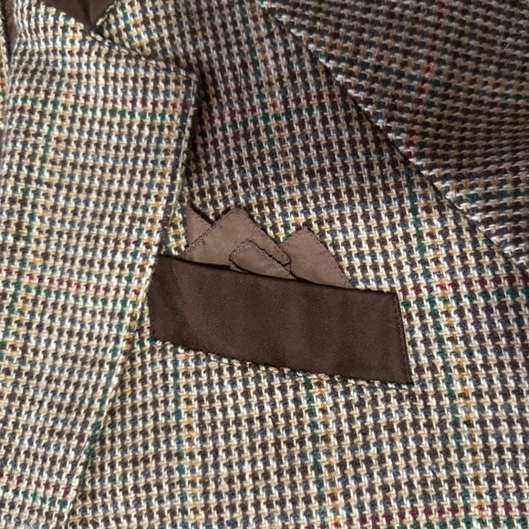 Vintage 1980 INNER VIEW Gitano brown plaid herringbone western coat Small Medium - Picture 12 of 16